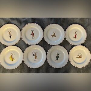 Reindeer Christmas 9 plates by Rainbow Mountain